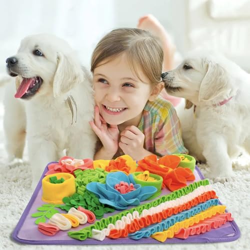 Snuffle Mat for Dogs, Sniff Mat Slow Feeding Mat for Small Pets Cats, Rabbits - Help Stress Relief and Training - Stimulate Your Pet's Foraging Skills! (Purple) - color: Purple