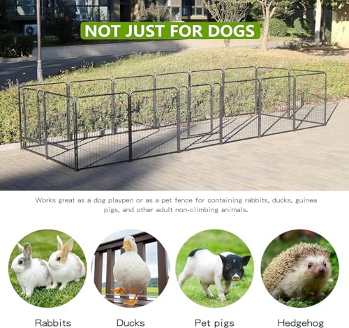Dog Playpen,24/32/40 Inch Height in Heavy Duty,Folding Indoor Outdoor Dog Exercise Fence, Portable Pet Playpen with Door for Large Medium Dogs - Silver Gray (8 Panels, 24 inch) - style: 24 Inch