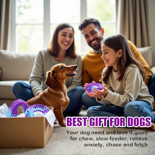 3 Pack TPR Rubber Chew Toys for Puppy, Small Dog & Senior Dog | Stuffable, Freezable Interactive Dog Toys for Treat Dispensing | Soothing Teething, Anxiety Relief & Dental Cleaning