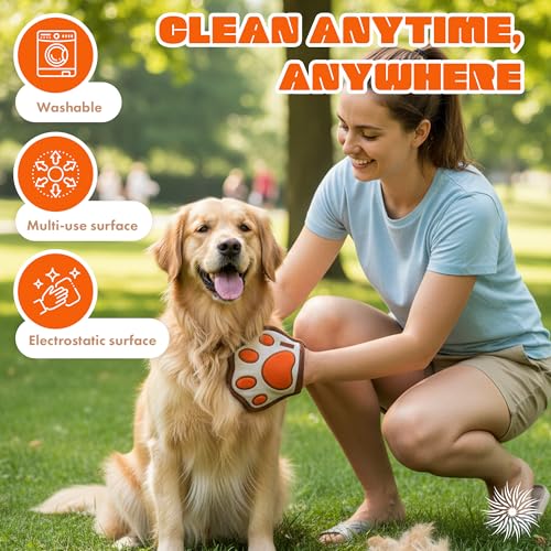 Blueppyness FurAway Glove – Electrostatic Pet Hair Removal Glove for Pets, Furniture, Carpet & Laundry | Reusable Lint Remover Mitt for Cat & Dog Hair | Soft, Durable, Fun Design & Improved Grip