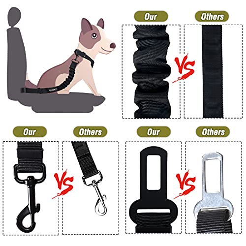 Dog Seat Belt,Retractable Dog Car Harness Seat Belt for Car Adjustable Nylon Pet Safety Seat Belts Heavy Duty & Elastic Bungee Buffer - color: 07-Olive