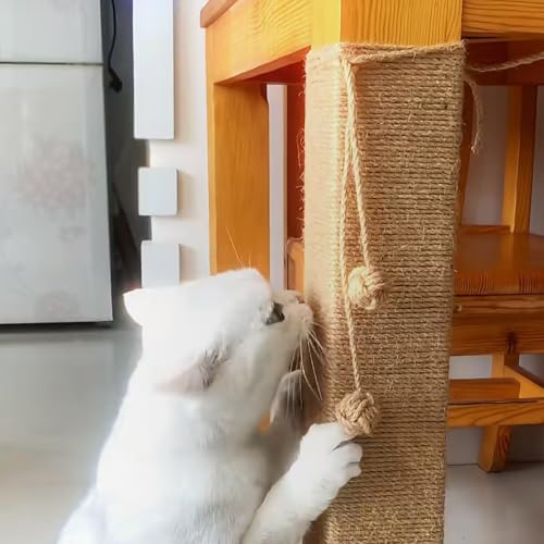 164Ft Sisal Rope for Cat Tree & Scratching Post Replacement, Scratcher Rope to Refresh Cat Furniture, Durable Cat Scratching Rope - color: 1/6 inch (4mm) Light Color