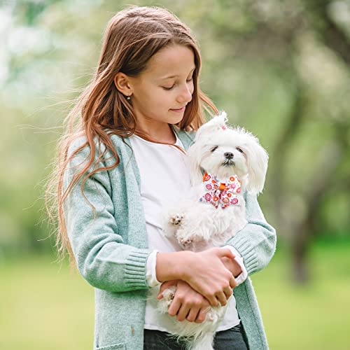 Reginary 100 Pieces Dog Bow Tie Collar Set Include 40 Dog Neckties, and 30 Puppy Bowties, 30 Collar Flowers, Adjustable Pet Ties Grooming for Small Medium Cats Pets Supply(Donut) - style: Donut