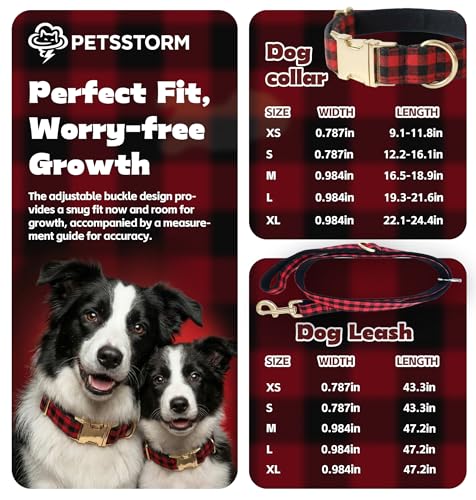 Personalized Polyester Dog Collar with Laser-Engraved Name and Phone Number, Plaid Pattern Theme Customizable Collar with Metal Quick Release Buckle for Small Medium Large Dogs - color: Multicolor Plaid