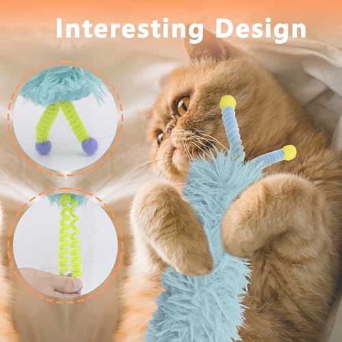 3 Pack Catnip Pillows - Soft and Durable Cat Toys With Antennae, Rich Color, Indoor Interactive Kicker, Companion for Cats (Antenna Green Set) - color: A-Green+Blue+Pink