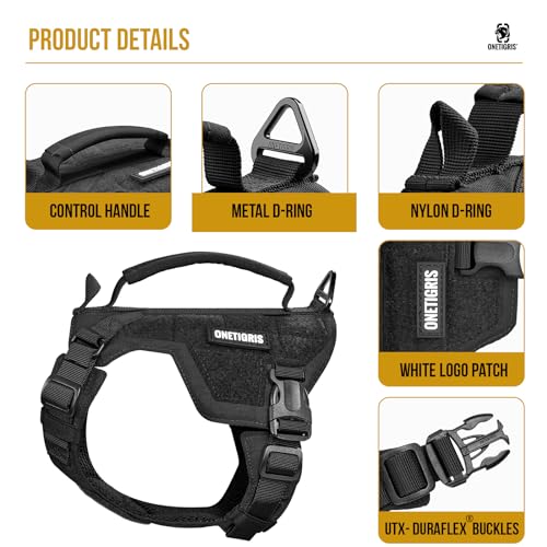 OneTigris Dog Harness Extra Small Puppy Harness, No-Pull Dog Leash Set, Adjustable Soft Padded Vest, No-Choke Pet Vest with Easy Control Handle for Small Dogs(Black, XXS) - color: Black, size: XXS