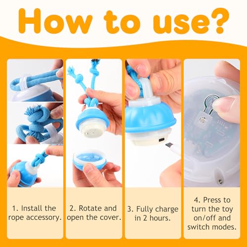 Interactive Dog Toys,Upgraded Motion Activated Rolling Dog Ball Toy for Small/Medium Dogs,Smart Automatic Rolling Toy with USB Rechargeable,Interactive Dog Balls(2PCS) - color: 2PCS