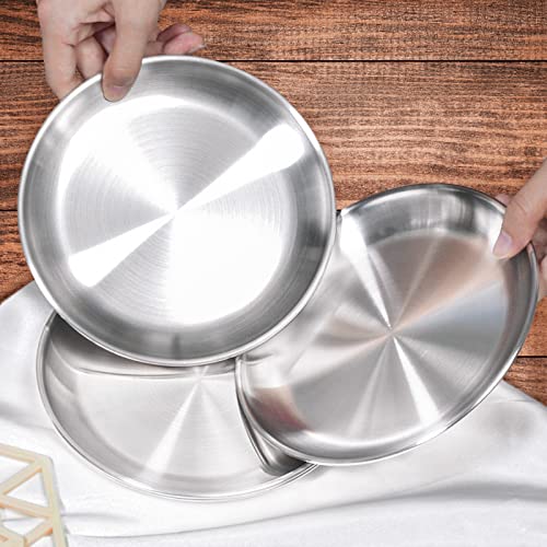 Stainless Steel Cat Dishes for Food and Water Bowls for Small Pets Relief of Whisker Fatigue -2 Sets Shallow Style(6.5 Inch) - size: 6 ounce,2 sets