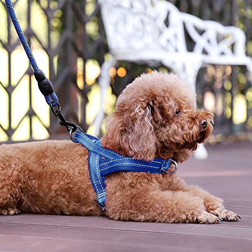 Plutus Pet No Pull Dog Harness with Breathable Mesh Padded, Adjustable Reflective Escape Proof Dog Harness, Quick Fit Dog Vest Harness for Small Medium Large Dogs(XXS, Navy Blue) - color: Navy Blue, size: XXS: chest 11.8"-15"