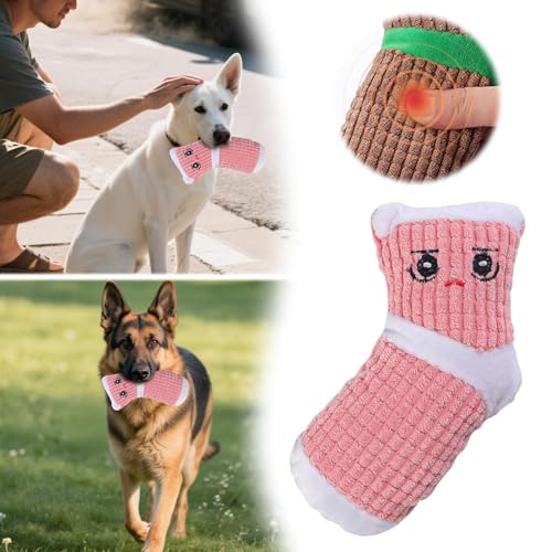 Chew Toys for Dogs, Soft Stuffed Cute Heavy Duty Dog Toy,Indestructible Plush Interactive Dog Toys for Aggressive Chewers for Teething Playing Small Medium Breeds Anxiety Relief Puppy (Sock Pink) - color: Sock Pink