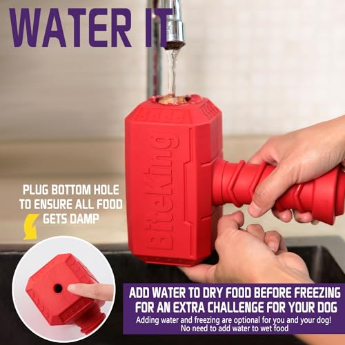 Natural Rubber Dog Toys for Large Aggressive Chewers - Lifetime Replacement - Indestructible Fetch Treat Toy for Large Dogs - Durable Hammer Dog Chew Toy for Super Chewer, Red - color: Hammer Toy - Red