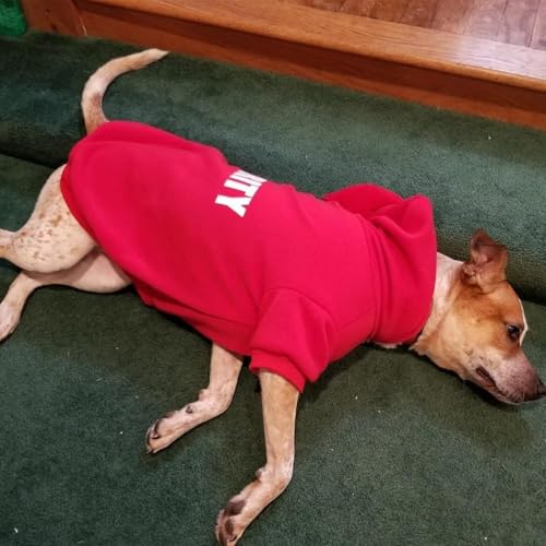 BINGPET Security Dog Hoodies Puppy Sweater Cold Weather Dog Coats Soft Brushed Fleece Pet Clothes Hooded Sweatshirt for Dog Cat - color: #1 Red(Security), size: XX-Large (All Breed Sizes)