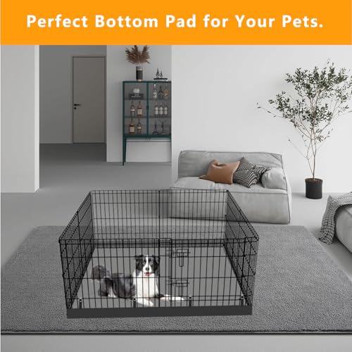 Dog Playpen Square Bottom Pad Fits for 48 Inch 8 Panels Metal Exercise Pet Playpen, Dog Crate Pad Puppy Playpen Pad, Elastic Buckles Connections.(Note: Playpen Not Included) -PureBlack - color: PureBlack