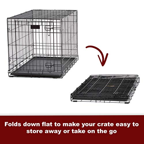 MidWest Homes for Pets Ultima Pro Heavy-Duty 24-Inch Dog Crate, Ultra-Strong Steel Double Door Pet Cage for Small Breeds, Accessories Included - size: 25.8"L x 19.0"W x 25.8"H