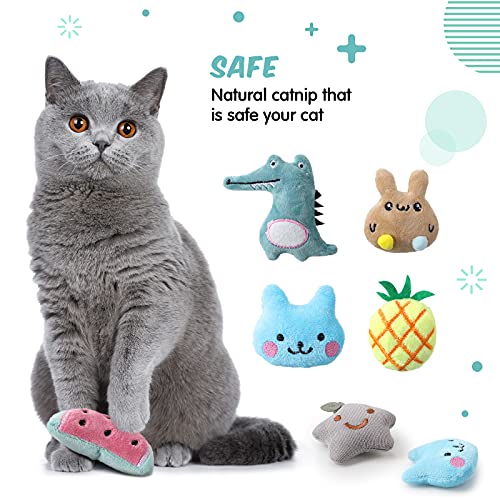 Gejoy 20 Pack Catnip Toys for Indoor Cat Plush Kitten Cat Chew Toys Catnip Kitten Entertaining Interactive Safe Teeth Cleaning Dolls(Lovely) - style: Lovely