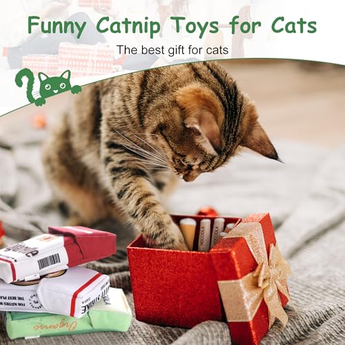 Nocciola 3 Pack Catnip Toys for Cats, Funny Cat Toys Filled with 100% Pure Organic Catnip, Safe Kitten Teething Chew and Kicker Toys - color: Green for Strong Chewers