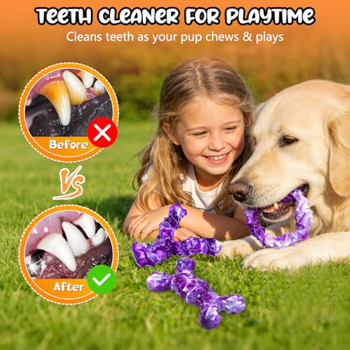 WOWBALA Tough Dog Chew Toys for Aggressive Chewers - Bacon Flavored, Suitable for Small Medium Large Dogs