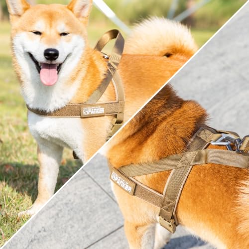 EXCELLENT ELITE SPANKER No Pull Dog Harness Padded Military Patrol Vest Adjustable Nylon Small Service Walking Dog Harness with Handle for Training Running(BLK-S) - color: BLK, size: S-(Chest 19.5-25.5")