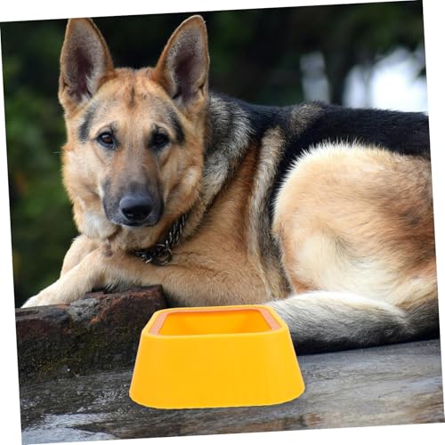 Toddmomy Spill Cat Water Bowl Floating PET Water Dispenser Splash Proof Yellow PET Bowl for Drinking - color: Yellow