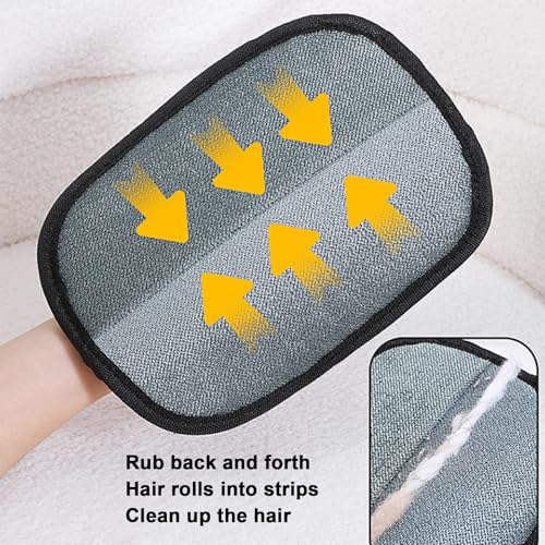 2Pcs Pet Hair Removal Glove for Cats & Dogs, with 2Pcs Toothbrush, Upgraded Five-Finger Electrostatic Pet Hair Gloves, Washable Reusable Pet Hair Remover Tool for Clothing, Couch, Carpet, Car Seat - color: Black