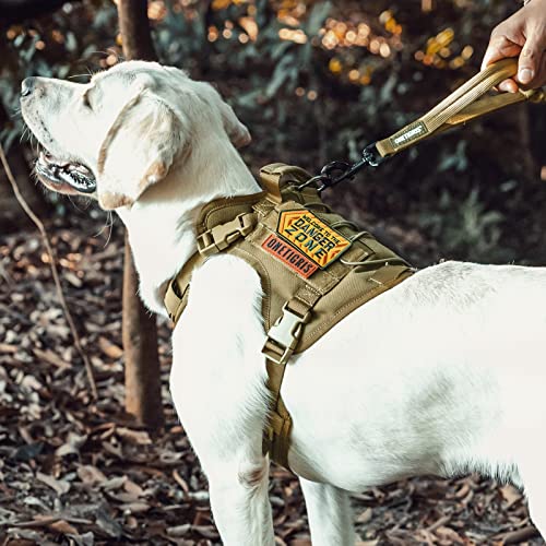 OneTigris Tactical Dog Harness Vest,No-Pull Service Dog Vest with Hook & Loop Panels,Adjustable Dog Vest Harness for Walking Hiking Training(Brown,XXS) - color: Brown, size: XX-Small