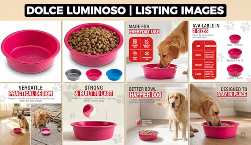 Loving Pets Dolce Luminoso Dog Bowl, Small, Pink - color: Pink, size: Small