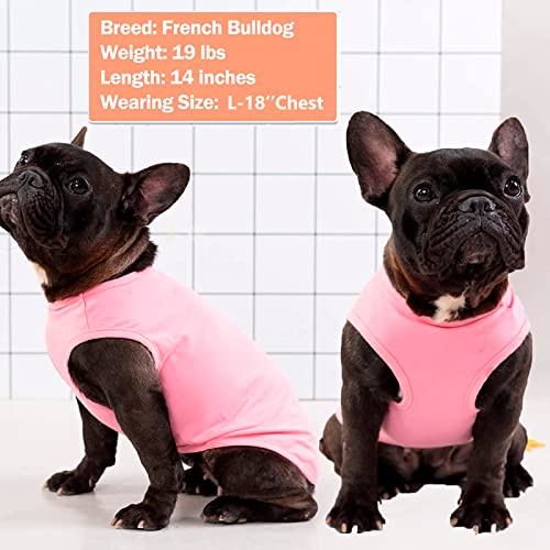 KYEESE 2Pack Dog Shirt, Soft Striped Dogs T Shirts, Lightweight Doggie Tank Top Cat Clothes, Sleeveless Dog Shirt for Small Dogs, Stretchy Pet Vest, Pink, Small - color: 01# 2Pack (Pink+Striped), size: Small (4-7lbs)