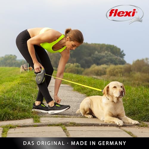 Flexi Giant Professional, Gurt, L: 10 M, Schwarz/Neon - size: X-Large (10 m)