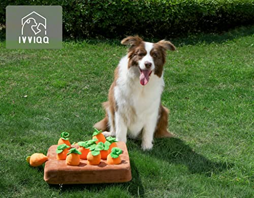 Interactive Dog Toys,Squeak Carrot Snuffle Mat for Dogs Plush Puzzle Toys 2 in 1 Non-Slip Nosework Feed Games for Pet Stress Relief with 12 Carrots… - style: SQUEAK