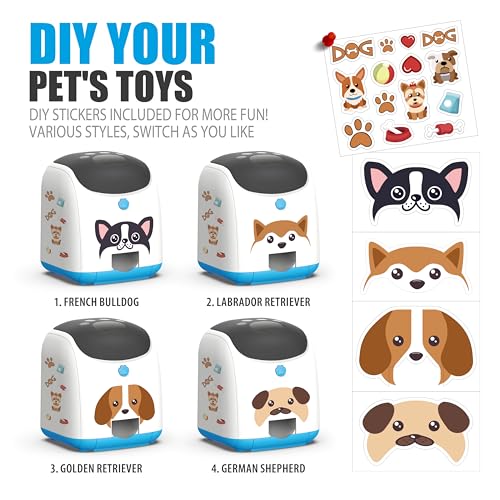 Dog Puzzle Feeder Toy – Remote Control Automatic Treat Dispenser with Light, Interactive IQ Training Slow Feeder, Large Capacity for All Dog Breeds - color: Blue