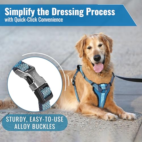 No-Pull Dog Harness with Handle - Escape Proof, Anti-Pulling, Grip Control, Multi-Angle Reflective for Safe Walks & Training, Easy On & Off, Metal Buckle–Pet Harness, Medium/Large Dogs- L- Black - color: Black, size: L:Neck19.7"~27.6",Chest24.8"-33.5"