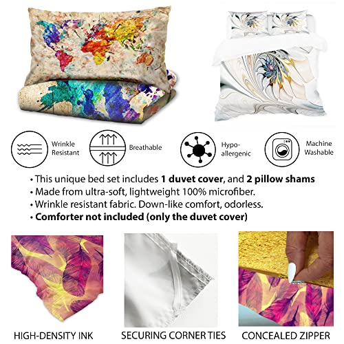 DesignQ Halloween Cat and Witch Hat Traditional Duvet Cover Set, Blue Duvet Cover Set Twin, Animals Bedding Set of 3 Pieces, All Season Traditional Bedding Sets Twin - size: Twin