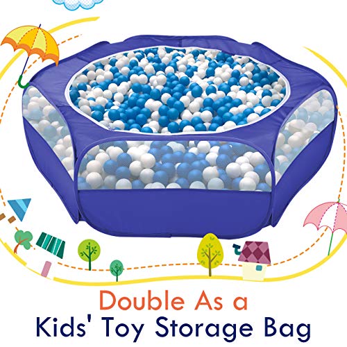 Pawaboo Small Animals Playpen, Waterproof Small Pet Cage Tent with Zippered Cover, Portable Outdoor Yard Fence with 3 Metal Rod for Chick/Kitten/Puppy/Guinea Pig/Rabbits/Hamster/Chinchillas,Indigo - color: H-Indigo