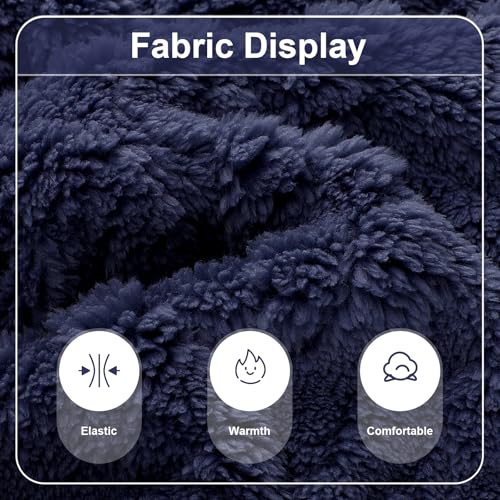 Dog Sweater Fleece Turtleneck Winter Dog Clothes for Small Dogs Girls Boy, Warm Fleece Puppy Pajamas Onesies, Pet Clothes Puppy Sweater Pjs, Doggy Jumpsuits Doggie Outfit, Dark Blue, M - color: Dark Blue, size: Medium (Chest 17in )