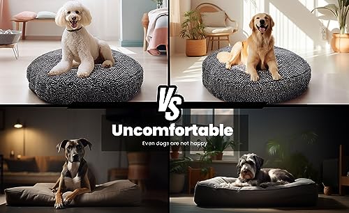 Muddy Mat® Cloud K-9 Bed for Dogs & Cats, Soft & Relaxing Round Dog Bed, Chenille Material, Removable Cover, Washable & Dryer Safe–Grey Large(40'x40') - color: Grey, size: Large (40''X40'')