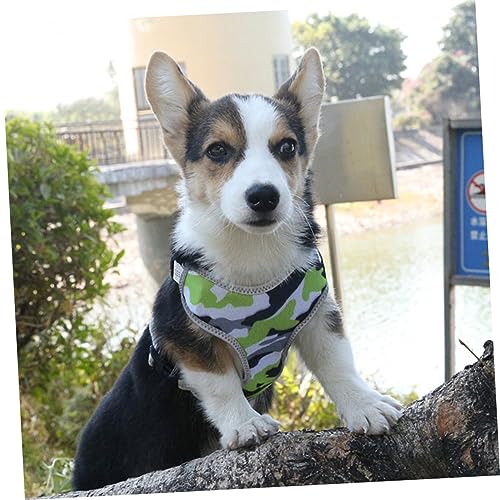 Adjustable Reflective Dog Harness Vest for No Pull Comfort Breathable Pet Chest Straps for Enhanced Visibility at Night Fit for Breeds Green