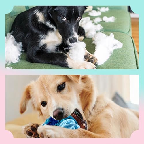 Dog Snuffle Ball, Dog Treat Toys Interactive Sniff Ball, Dog Enrichment Snuffle Ball Dog Puzzle Feeder for Exercise,Sniff Training& Slow Feeding (Blue, 15cm) - color: Blue