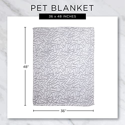 Bone Dry Embossed Bone Collection, Pet Blanket, 36x48, Black - color: Black
