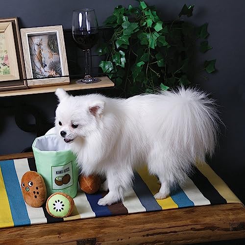 HugSmart Pet – Squeaky Hide and Seek Plush Dog Toys | Cute Interactive Plush Puzzle Toys for Small/Medium Dogs (Small, Kiwi Juice)