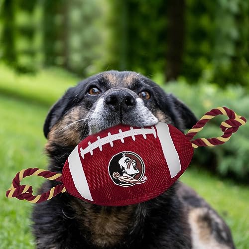 NCAA Florida State Seminoles Football Dog Toy, Tough Quality Nylon Materials, Strong Pull Ropes, Inner Squeaker, Collegiate Team Color (FSU-3121) - color: Florida State Seminoles