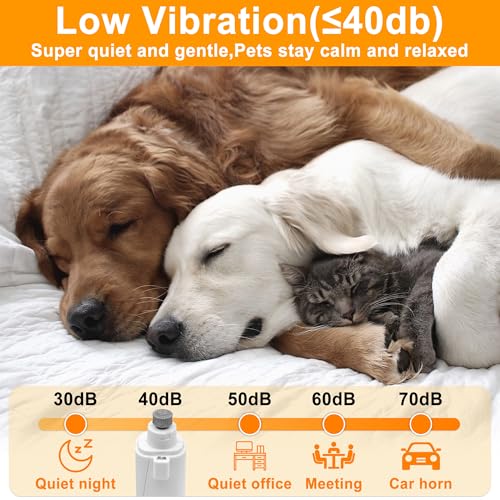 3 in 1 Pet Nail Clipper & Grinder with LED Lights, Ultra Quiet Electric Nail File, USB Rechargeable, 2 Speed Modes & Safety Guard for Small, Medium, Large Dogs and Cats
