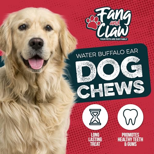 Ears for Dogs, 50 Count Water Buffalo Ears Bulk Pack - Single-Ingredient Long-Lasting Natural Dog Chews, Rawhide-Free, Grain-Free, Grass-Fed Treat for Aggressive Chewers Large Breed - style: 50 Count