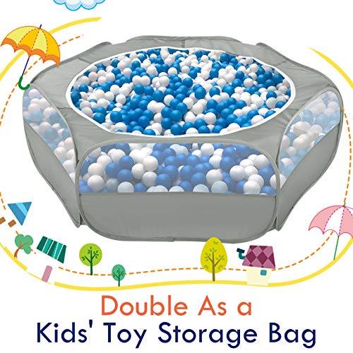 Pawaboo Small Animals Playpen, Waterproof Small Pet Cage Tent with Zippered Cover, Portable Outdoor Yard Fence with 3 Metal Rod for Chick/Kitten/Puppy/Guinea Pig/Rabbits/Hamster/Chinchillas,Light Gray - color: B-Gray