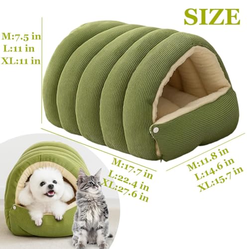 Cat Bed, 2026 New Upgrated Warm Cat Bed for Winter, 360° Nesting Design, Snuggle Season Just Got Fluffier, Calming Plush Anti-Anxiety Cuddler Beds with Removable Cushioned (Purple,L) - color: Purple, size: L