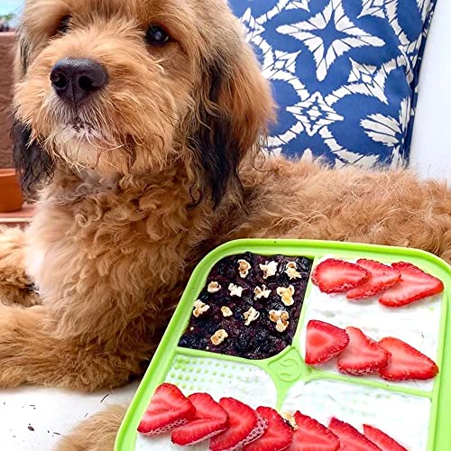 Hyper Pet IQ Treat Lick mat for Dogs, Dog Slow Feeder & Cat Lick mats | Great Alternative to Slow Feeder Bowls & Cat Feeders | Perfect Dog Licking mat, Cats Puzzle & Enrichment Toys - color: Green, size: Medium