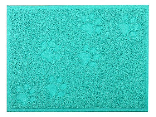 Cat Litter Box Debris Catcher Mat 16x12 Inches,4 Colors Available (Green) - color: Green