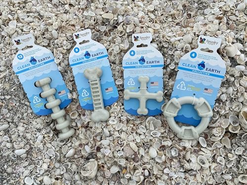 Spunky Pup Clean Earth Recycled Bone| Made in USA | Made from 100% Recycled Water Bottles, Gray - style: Bone