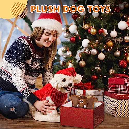 Letsmeet Interactive Plush Dog Squeaky Toys Fun Puppy Toy with Crinkle Paper for Interactive Chew and Play Beat Boredom with This Dog Puzzle Toy for Small Medium Large Dogs - style: Mammoth