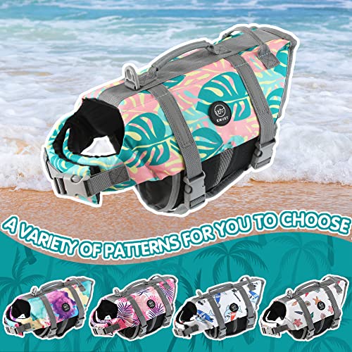 EMUST Dog Life Vests, Adjustable Pet Life Jacket with Rescue Handle, Dog Flotation Vest for Small/Medium/Large Dogs, XS, Greenleaf - color: GreenLeaf, size: XS