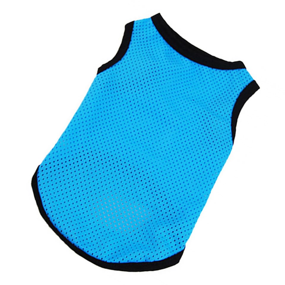 VALICLUD Pet Dog Vest Breathable Mesh Cooling Sleeveless Puppy Shirt Blue M for Summer Wear